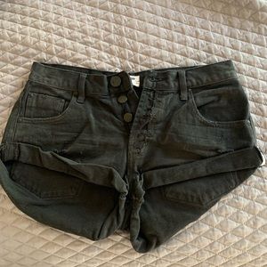 Denim black shorts